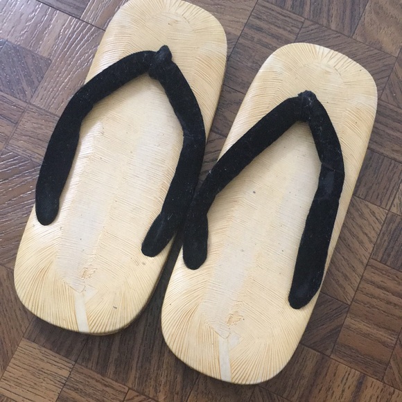 made in Japan Other - VTG Japanese Tatami KIMONO Sandals Setta Zori Black Velvet Flip Flops